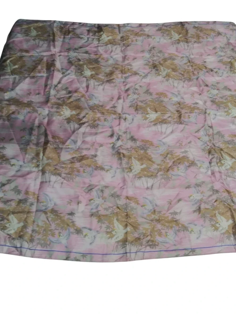 Gap Delicate Light Pink Botanical Bird Silk Scarf Head Wrap Size 26